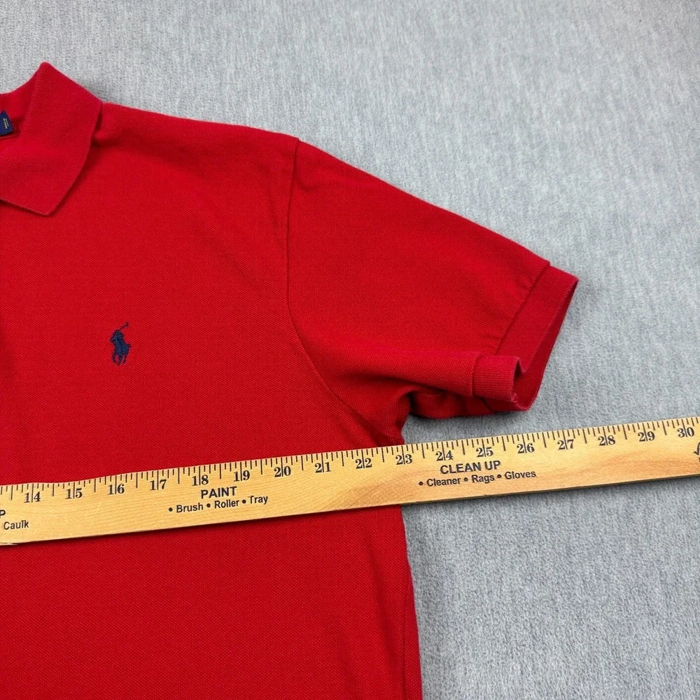 Polo Ralph Lauren‎ Shirt Mens Large Red Pony Rugby Classic Short Sleeve Casual